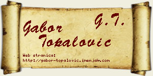 Gabor Topalović vizit kartica